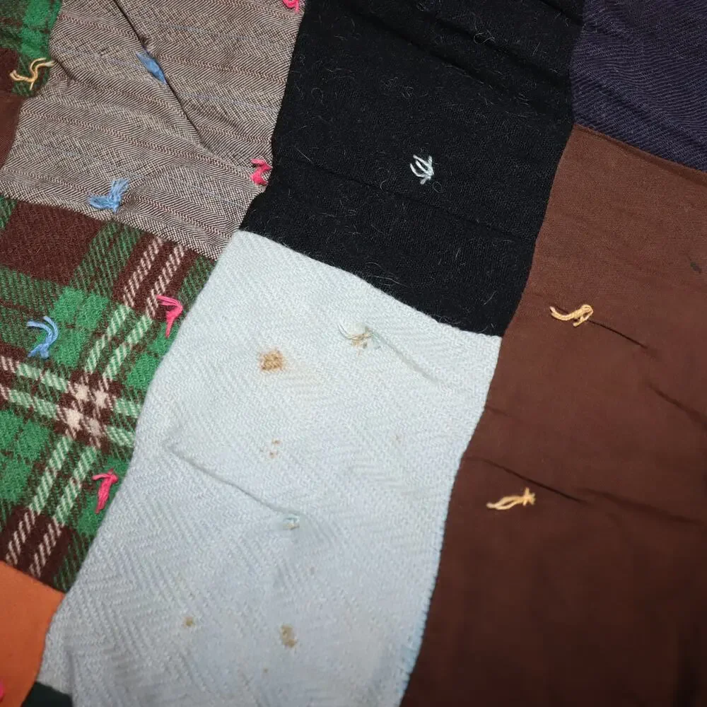 Vintage Handmade Patchwork Quilt 90x58 Heavy Cottagecore‎